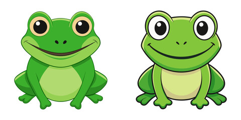 Fototapeta premium Set of cartoon frog vector illustration design
