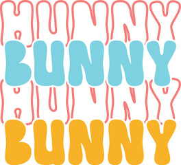 Sweet Honey Bunny Colorful Retro Typography Design