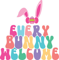Every Bunny Welcome A Colorful Easter Greeting