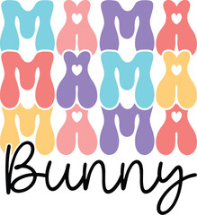 Mama Bunny Pastel Easter Bunny Pattern Design