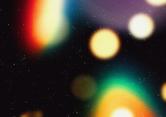 Grainy rainbow Lens Optical Flare Film Dust Overlay Effect Vintage Abstract Light Leaks Photo Retro Camera Defocused Blur Reflection Bright Sunlights. Use Screen Overlay Mode for Photo Processing.