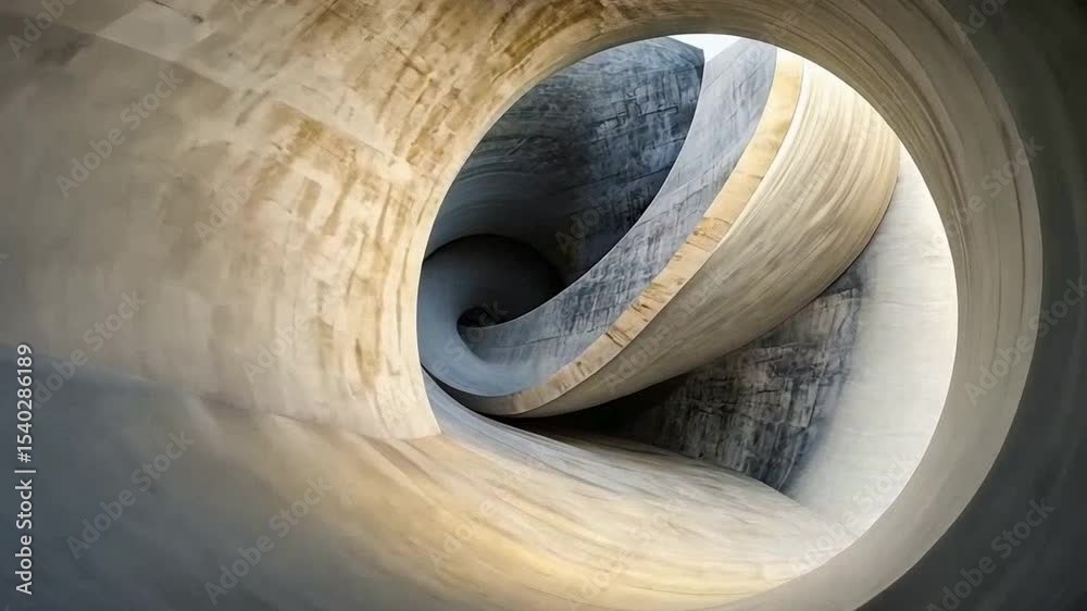 Poster spiral staircase interior: a captivating view from within a modern spiral staircase, showcasing its 