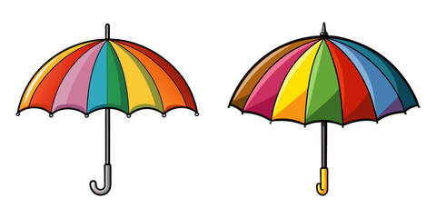 Obraz premium Set of colourful umbrella vector illustration design