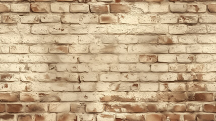 Obraz premium Seamless light beige brick wall with subtle shadows and an aged texture, perfect for vintage or rustic backgrounds