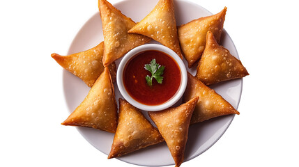 Samosa, samsa or somsa is a triangular fried cake. The filling is boiled potatoes seasoned with spices mixed with peas, onions, cilantro, and sometimes paneer. This snack is popular in Central Asia, S