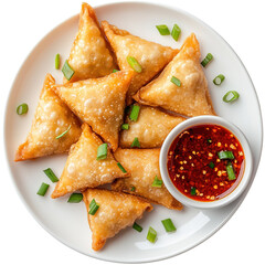 Samosa, samsa or somsa is a triangular fried cake. The filling is boiled potatoes seasoned with spices mixed with peas, onions, cilantro, and sometimes paneer. This snack is popular in Central Asia, S