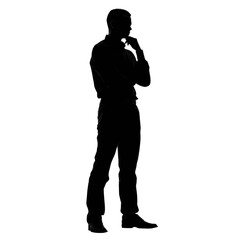 Silhouette of a Thoughtful Businessman