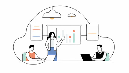 Businesswoman Presenting Data to Colleagues