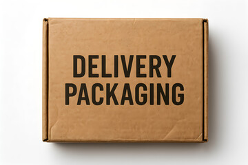 Delivery Packaging Box on White Background – Realistic Mockup