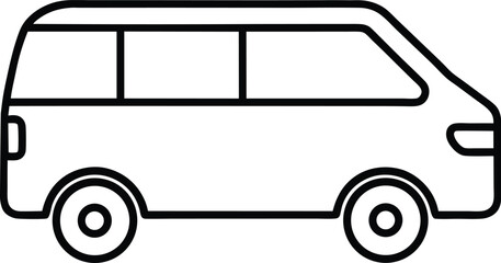  mini van icon vector art illustration on white background