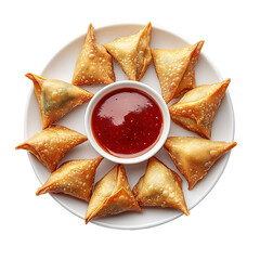 Samosa, samsa or somsa is a triangular fried cake. The filling is boiled potatoes seasoned with spices mixed with peas, onions, cilantro, and sometimes paneer. This snack is popular in Central Asia, S