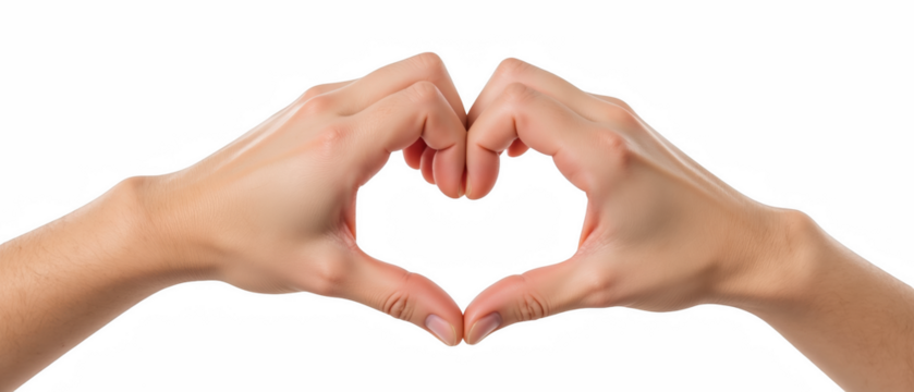 Creating heart shape with hands symbolizes love and connection. This captures essence of affection and unity