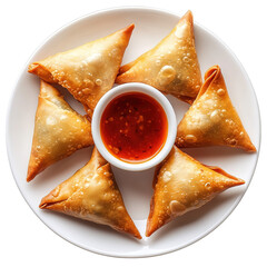 Samosa, samsa or somsa is a triangular fried cake. The filling is boiled potatoes seasoned with spices mixed with peas, onions, cilantro, and sometimes paneer. This snack is popular in Central Asia, S
