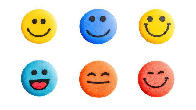 smiling face emoji on white background