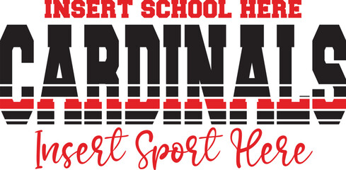 School Spirit Customizable Cardinals Sports Design Template