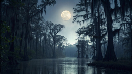 misty morning in the forest