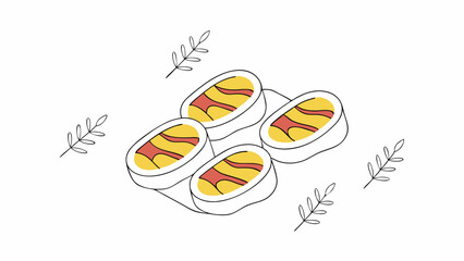 Delicious Sushi Rolls Illustration