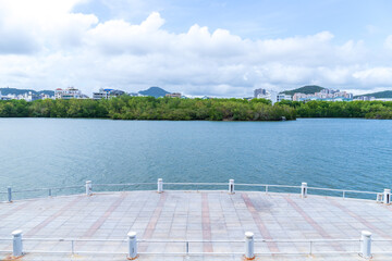 The scenery of Sanya River in Sanya City, Hainan Province, China