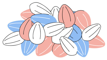 Pile of Pastel Colored Seeds