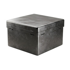 A Weathered Metal Box A Study in Texture isolated on transparent bacckground