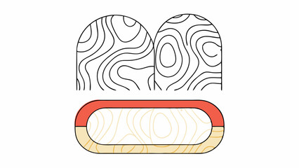 Abstract Wooden Frame with Organic Lines