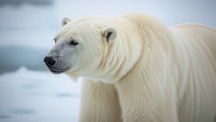 Majestic Polar Bear in Arctic Wilderness  Powerful Wildlife Close-Up for Climate Awareness , wild life photography , photo ,image , nature photography , close up photo of polar bear , wild life