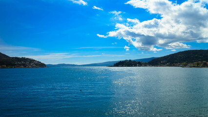 Coastal area of Kotor Bay in Montenegro.