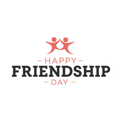 Happy Friendship Day Text with Abstract People Icon.