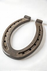 Obraz premium Metal Horseshoe on White Background 