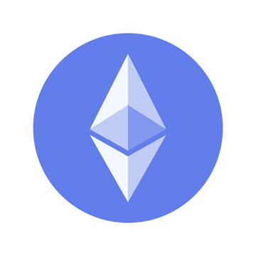 Ethereum Symbol Vector Icon in Flat Style, Logo for Blockchain, Cryptocurrency,  Digital Finance User Interface Design, Icon set, Investment graphic elements, Editable