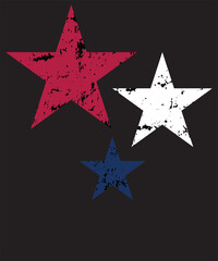 Two stars in red and blue isolated on transparent background