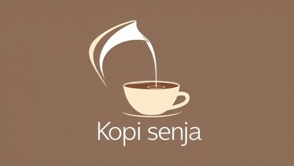 Simple graphic of coffee being poured into a cup.