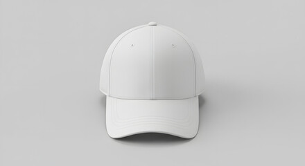 Fototapeta premium Minimalist White Baseball Cap on a Neutral Background