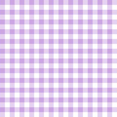 Classic lavender gingham seamless pattern with evenly spaced square checks