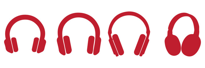 Headphone icon set. Headphones icons set. Customer service. Customer support icon