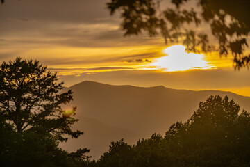 sunset on the mountain