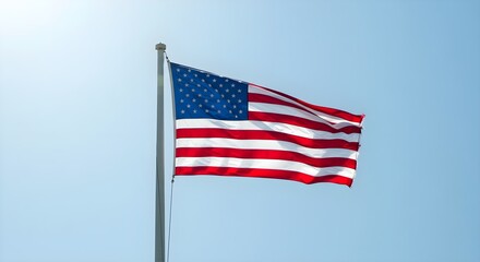 Obraz premium American flag, Usa flag, United states flag, American Flag Waving in the Blue Sky