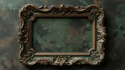 Vintage ornate photo frame with intricate details, isolated on white, conveying timeless elegance and classic charm