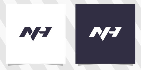 letter nh hn logo design
