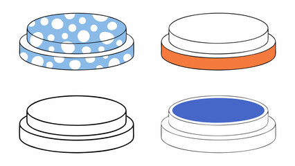 Colorful Circular Platforms, Isometric View