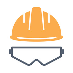 Construction safety helmet sign symbol vector flat icon