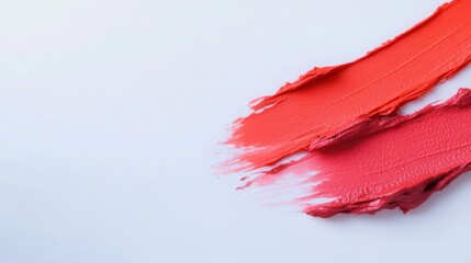 Creative color swatches featuring vibrant red and pink tones on a blank canvas