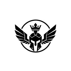 Obraz premium Winged Warrior Helmet with Crown - Symbol of Strength and Victory