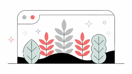 Minimalist Plant Illustration on Screen