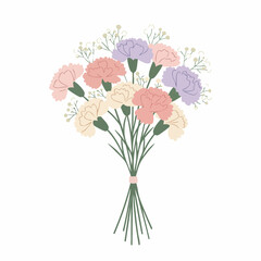 Pastel Carnation Bouquet: Delicate Spring Flowers