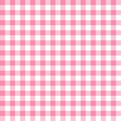 Warm pink gingham seamless pattern with checkered squares