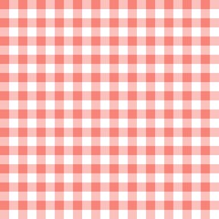 Soft coral pink gingham seamless pattern in check style