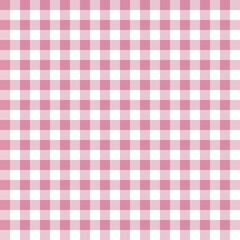 Muted pink gingham seamless pattern with square check grid