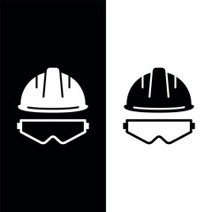 Fototapeta premium Construction safety helmet sign symbol vector flat icon
