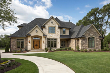 house in the park, a white home with a green lawn